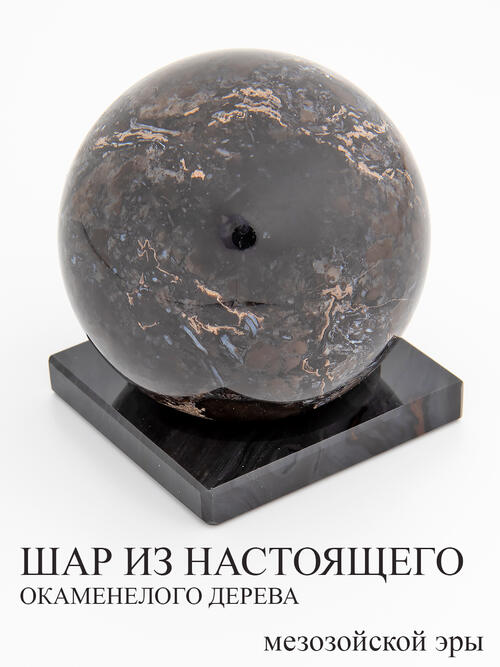 Шар из окаменелого дерева